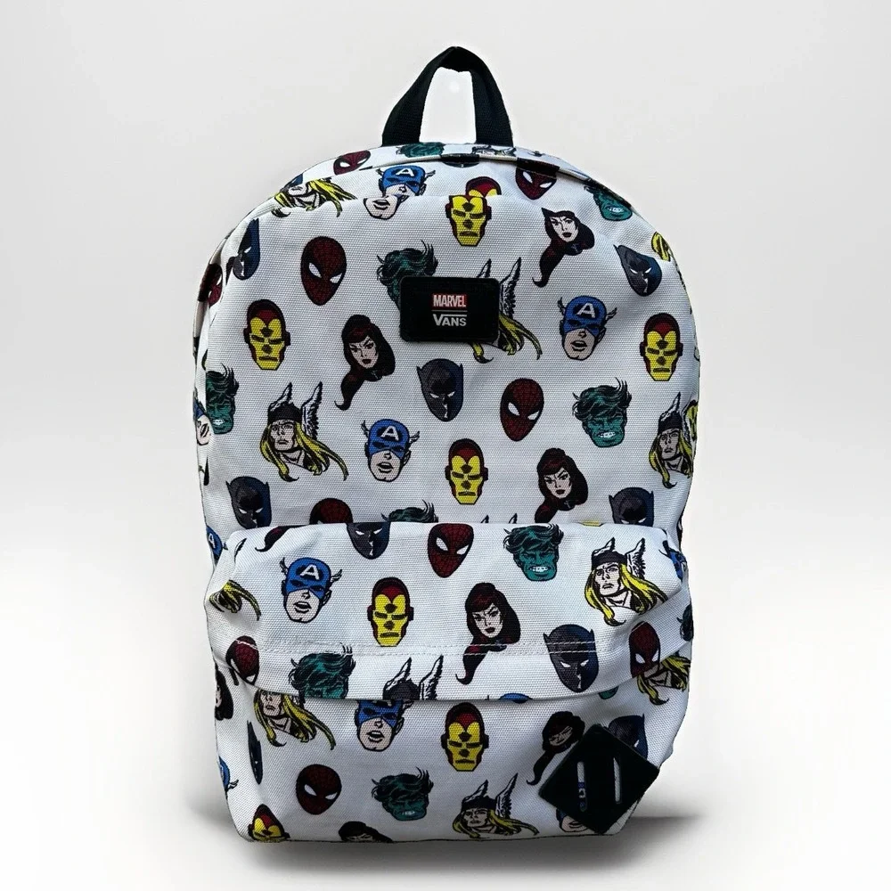 Vans x Marvel Backpack With Superheroes Spiderman Black Panther Hulk Thor - EUC